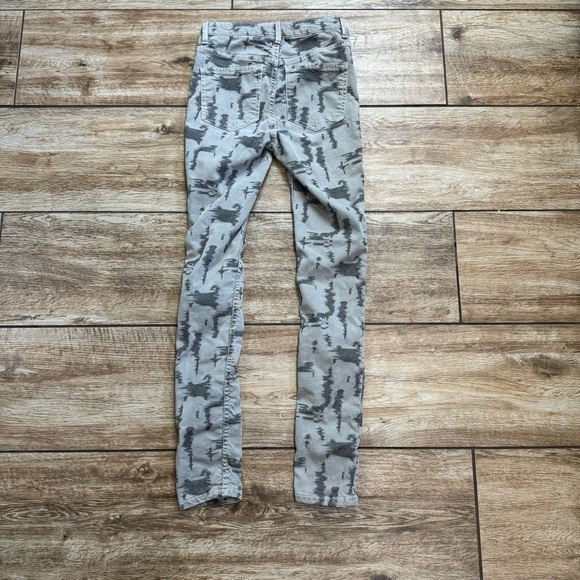 Free People Green Khaki High Rise Skinny Jeans Size 26 Jacquard High Rise Pants - Picture 12 of 13